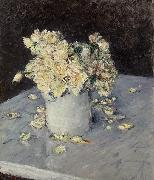Gustave Caillebotte Yellow Roses in a Vase oil on canvas